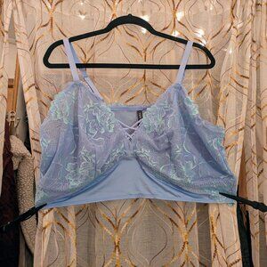 Torrid Unlined Cross-Dye Lace Longline Bralette – Serenity Beach Glass